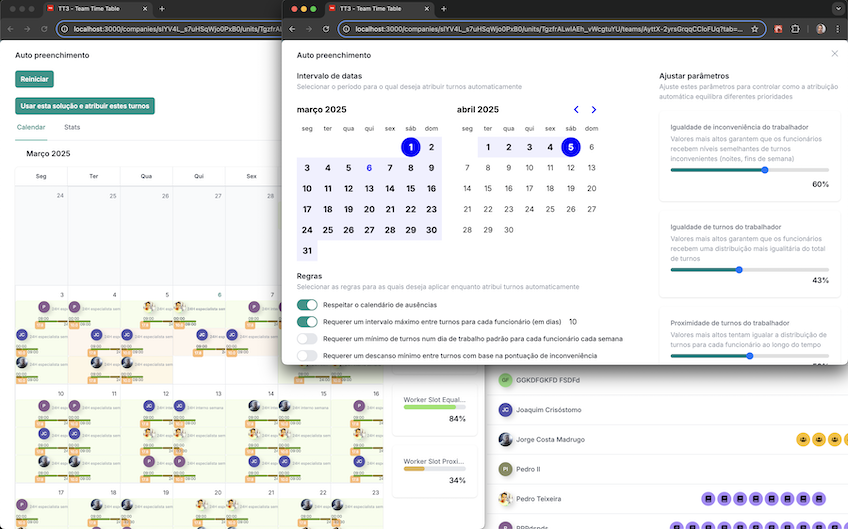 AI-powered scheduling interface